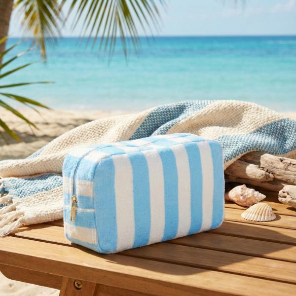 STRIPED TERRY POUCH