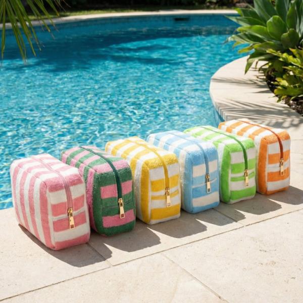 STRIPED TERRY POUCH
