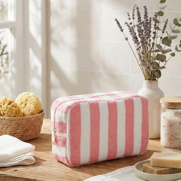 STRIPED TERRY POUCH