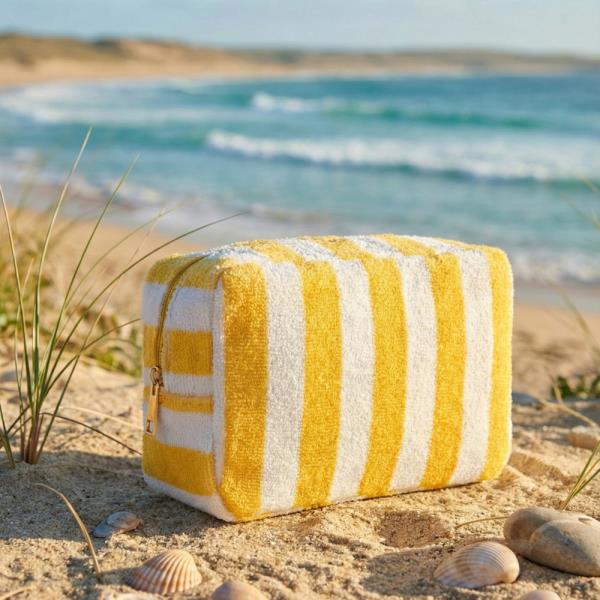STRIPED TERRY POUCH