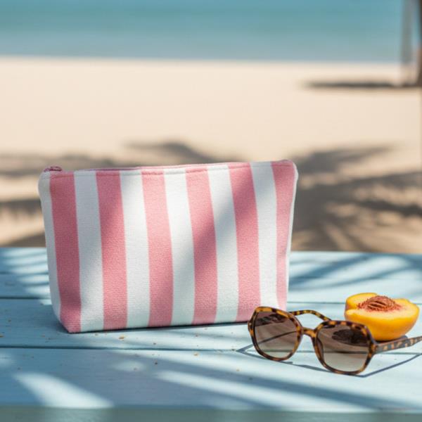 STRIPED TERRY POUCH