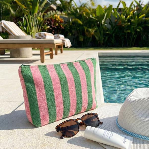 STRIPED TERRY POUCH
