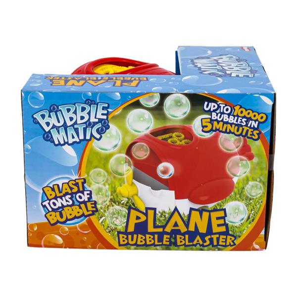 BUBBLEMATIC PLANE BUBBLE BLASTER MACHINE, 4 OZ BUBBLE SOLUTION