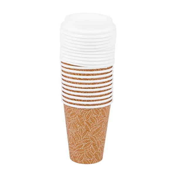 AXXION DISPOSABLE 16OZ HOT AND COLD CUPS WITH LIDS, 12 PACK