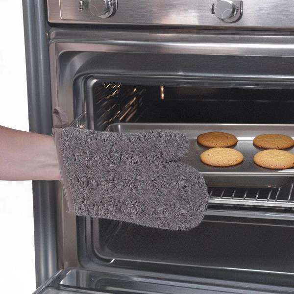 DII TERRY OVEN MITT SET, 2 PIECES, GRAY