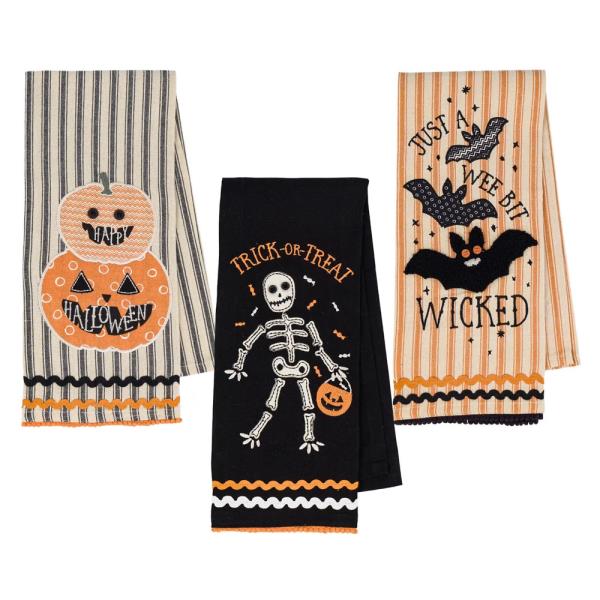 DII KITCHEN TOWEL SET, 3 PIECES, HALLOWEEN
