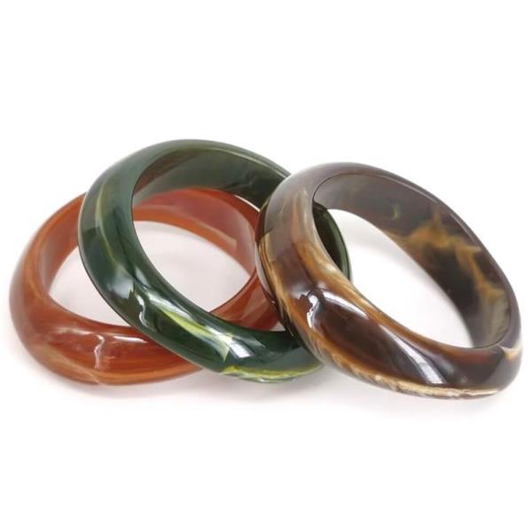 RESIN MARBLE STACK BANGLE BRACELET SET