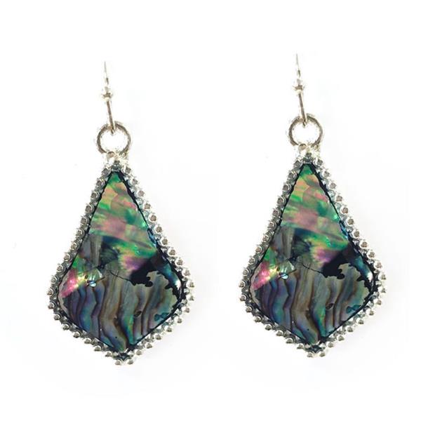 METAL FRAME TEARDROP DROP EARRING