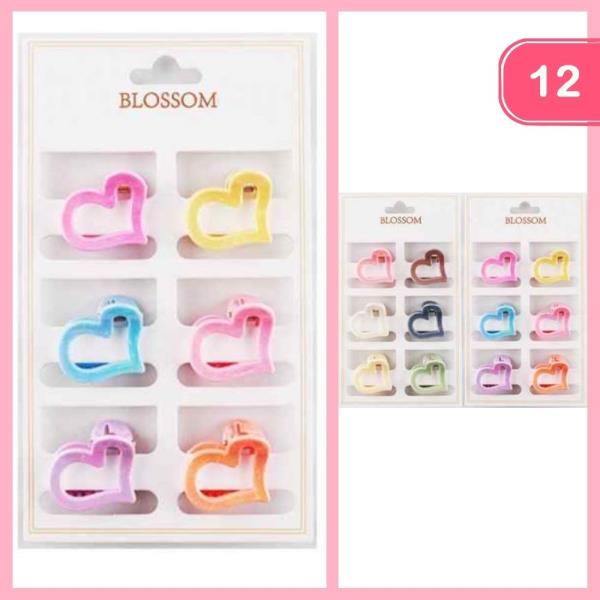 HEART MINI HAIR CLAW CLIPS (12 UNITS)