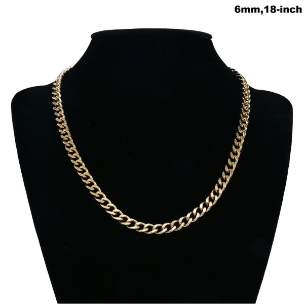 STAINLESS STEEL 6MM CURB LINK CHAIN NECKLACE