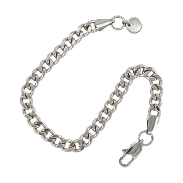 S.STEEL 6MM CURB LINK CAIN BRACELET-8"