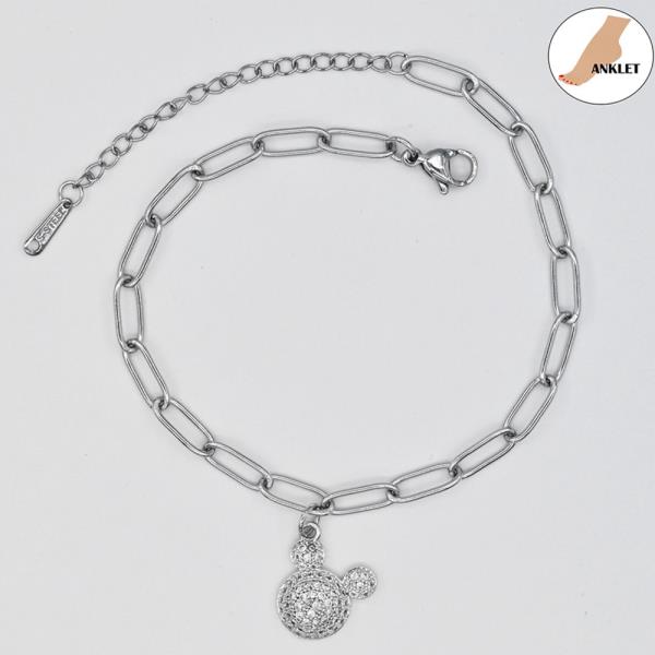 MOUSE/S.STEEL CLIP CHAIN ANKLET