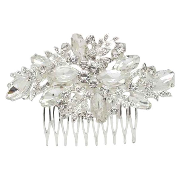 CRYSTAL STONE MARQUISE CLUSTER HAIR COMB