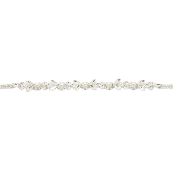 CRYSTAL STONE  ROUND STONE LEAF CHAIN BRACELET