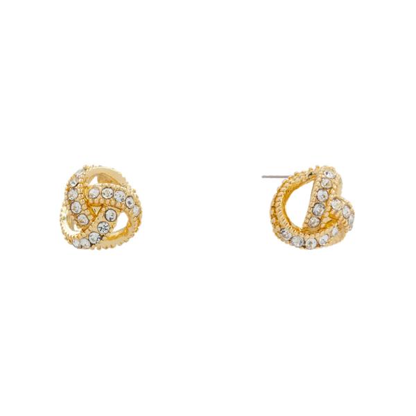 RHINESTONE KNOT STUD EARRING