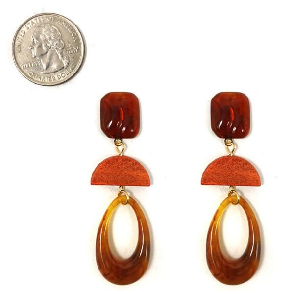 ACRYLIC W WOOD EARRING