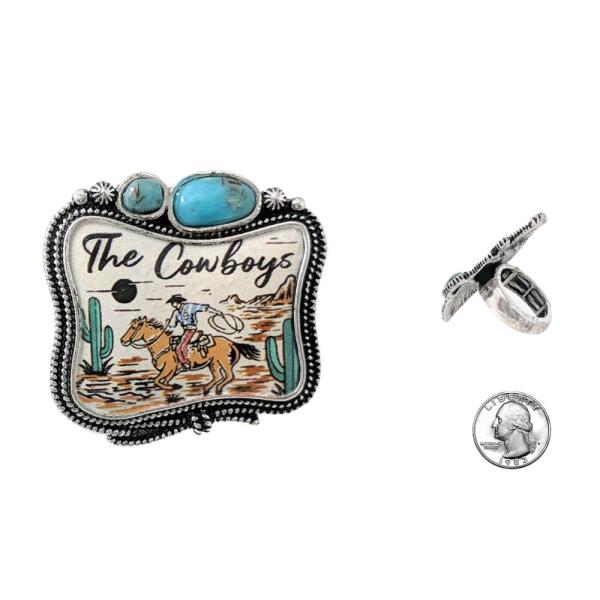 WESTERN PRINT HAND STONE RING (12 UNITS)