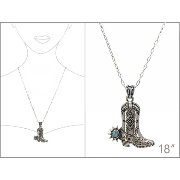 WESTERN BOOT PENDANT NECKLACE