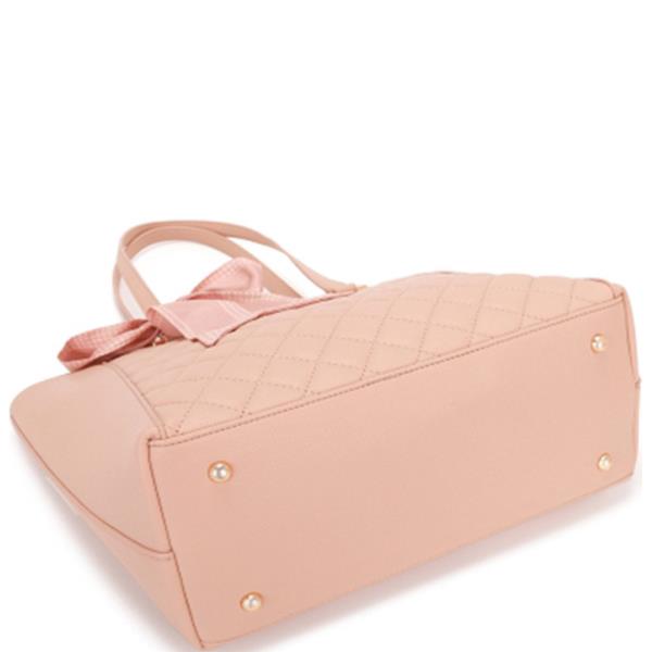 3 IN 1 FAUX LEATHER QUILTED SHOPPER & SHOULDER BAG WALLET SET