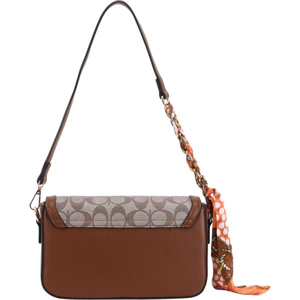 MONOGRAM FAUX LEATHER SHOULDER CROSSBODY BAG WALLET SET