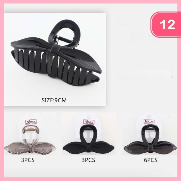 BOW HAIR CLAW CLIP (12 UNITS)