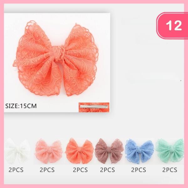 LACE HAIR BOW (12 UNITS)