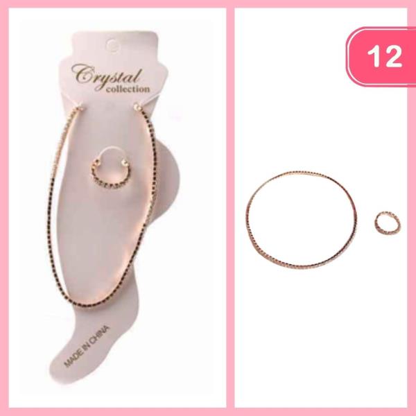 RHINESTONE ANKLET RING TOE SET (12 UNITS)