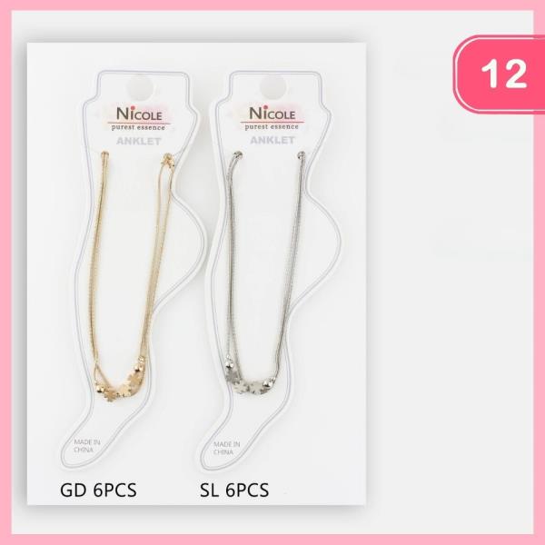FLOWER PENDANT ANKLET (12 UNITS)