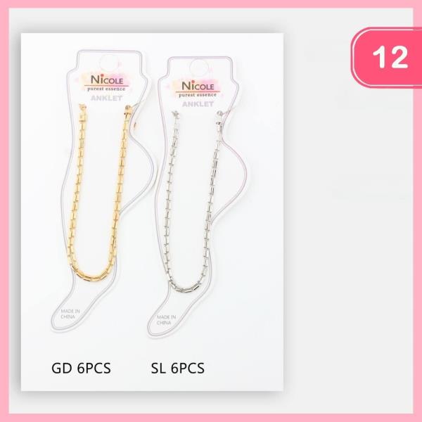 LAYERED METAL ANKLET (12 UNITS)