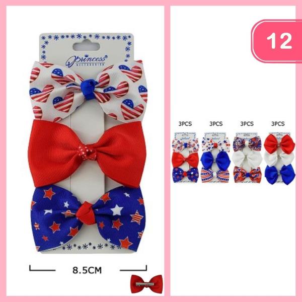 FOURTH OF JULY HAIR BOW (12 UNITS)