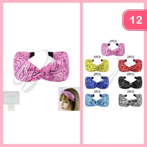 BANDANA KNOTTED HEADBAND (12 UNITS)