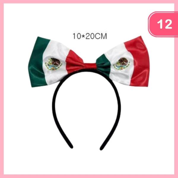 MEXTICO FLAG BOW HEADBAND (12 UNITS)