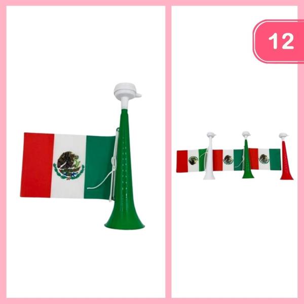 MEXICAN FLAG CHEERING HORN (12 UNITS)