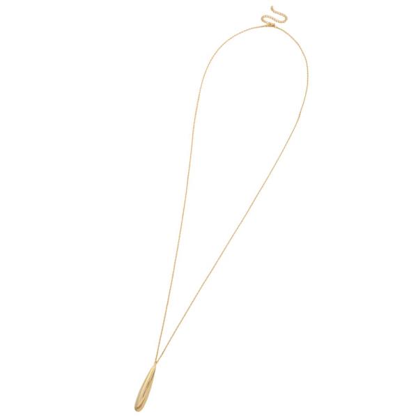 METAL TEARDROP PENDANT LONG NECKLACE