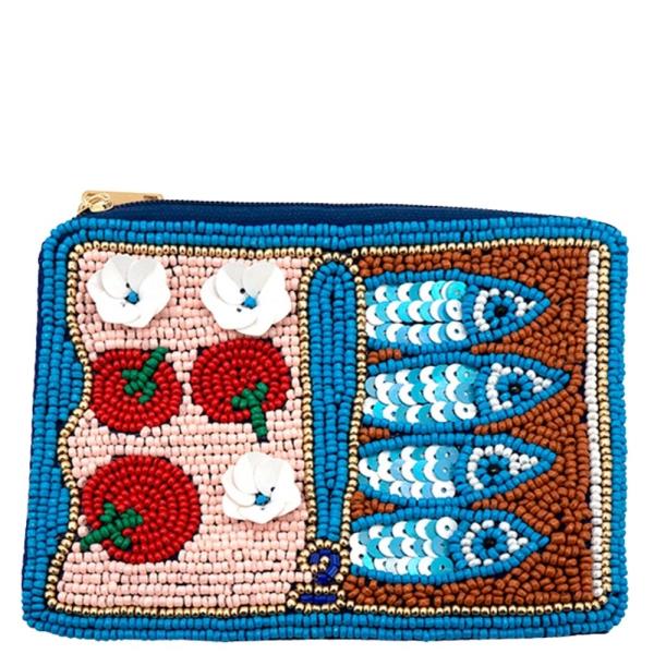 SEED BEAD SARDINES COIN BAG