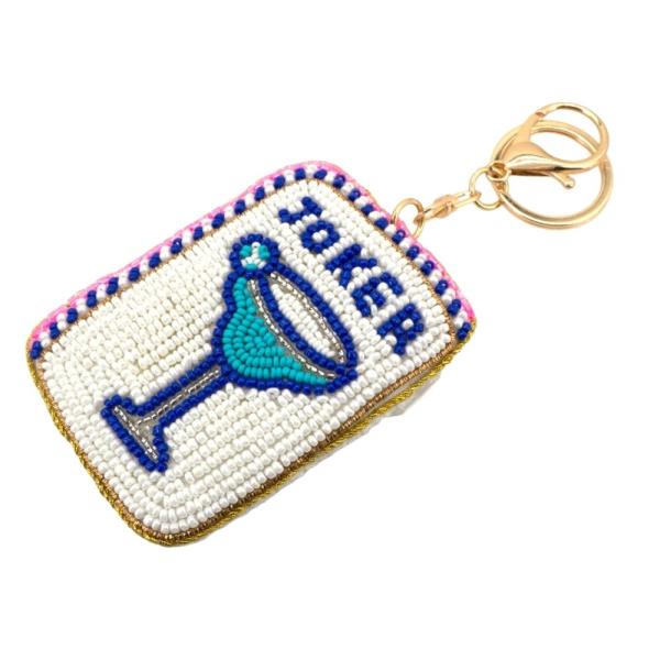SEED BEAD MAHJANG JOKER KEYCHAIN