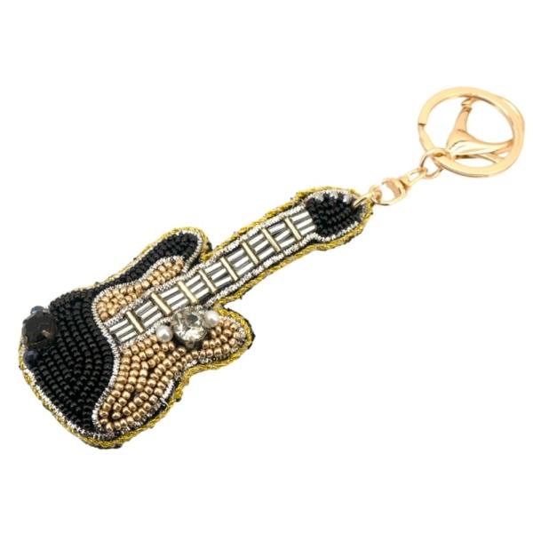 SEED BEAD GUITAR KEYCHAIN