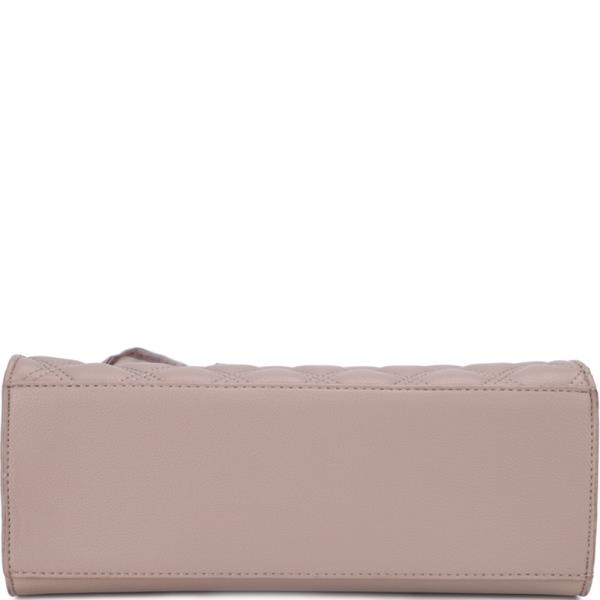 QUILTED SCARF ACCENT SATCHEL BAG WITH CROSSBODY