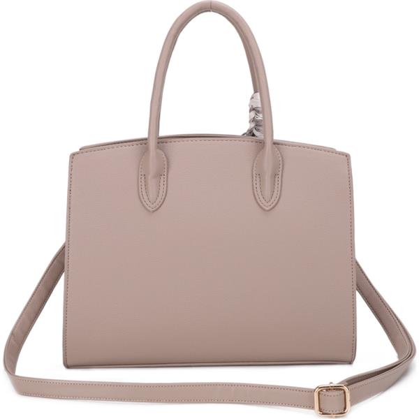 QUILTED SCARF ACCENT SATCHEL BAG WITH CROSSBODY