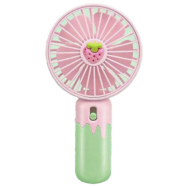 HANDHELD DESKTOP MINI FAN STRAWBERRY PINK