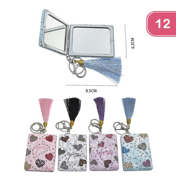 2IN1 APLANE MIRROR AND MAGNIFYING YOUR MINE HEARTS TASSEL (12 UNITS)