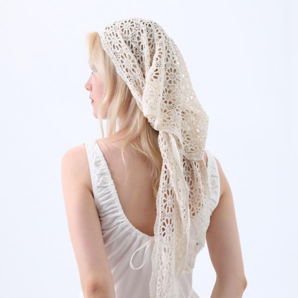 BOHEMIAN CROCHET LACE SHAWL LIGHTWEIGHT TRIANGLE SCARF HEAD WRAP & COVER UP