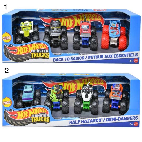 MATTEL HOT WHEELS MONSTER TRUCK 4 PACK