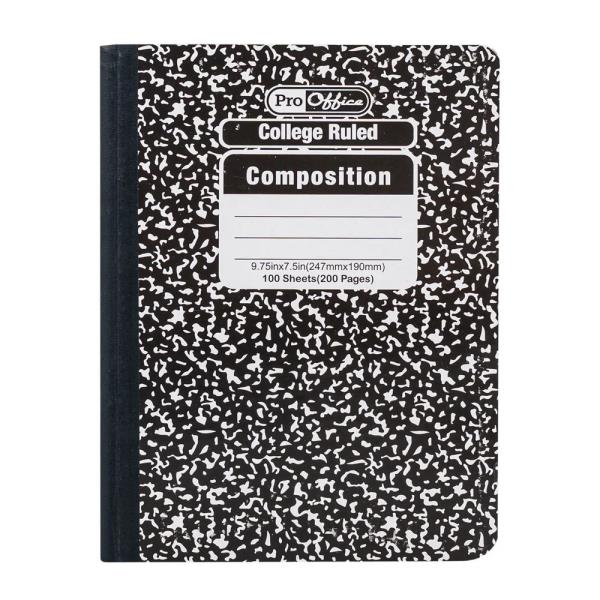 PRO OFFICE COLLEGE RULED COMPOSITION NOTEBOOK, 100 SHEETS