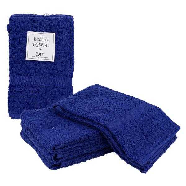 DII KITCHEN TOWEL SET, 5 PIECES, DEEP BLUE