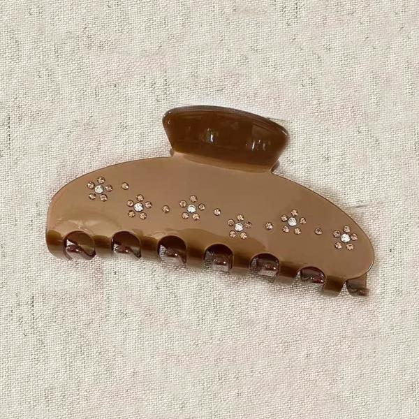 RHINESTONE FLOWER HAIR CLAW CLIP