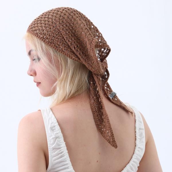 BOHO SEQUIN KNIT CROCHET HEAD WRAP LIGHTWEIGHT SPARKLY KERCHIEF