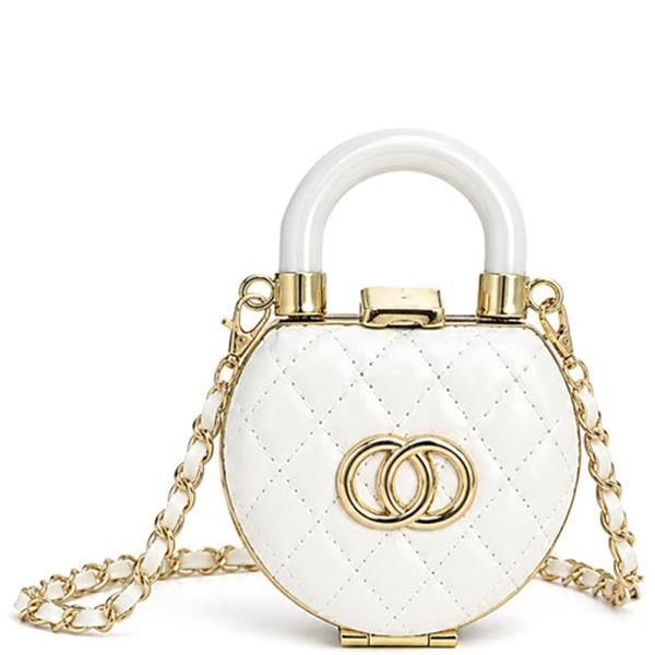 QUILTED FASHION DESIGN HANDLE CROSSBODY BAG