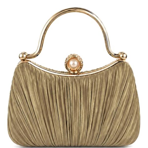 ELEGANT PLEATED DESIGN EVENING CLUTCH BAG