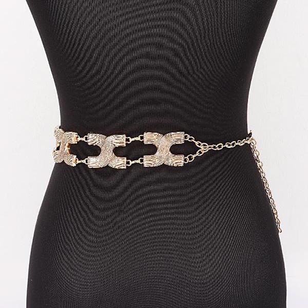 TEXTURED X-LINK CHAIN BELT